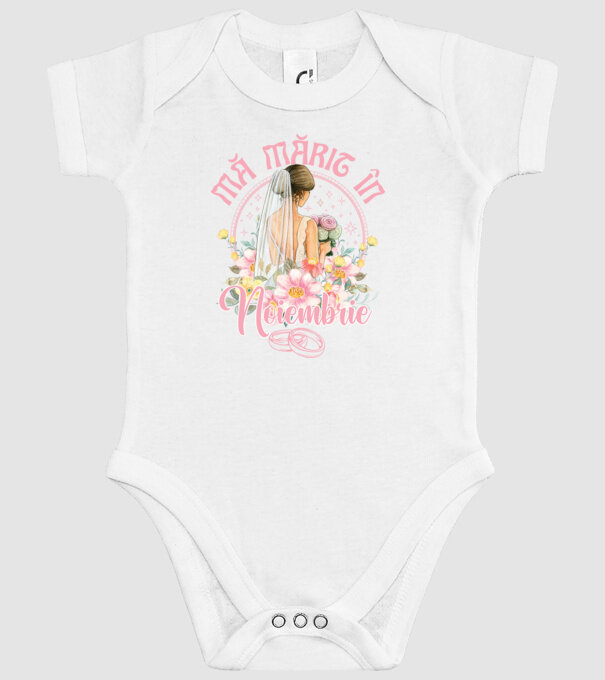 mă mărit - în noiembrie model alb pe tricou
