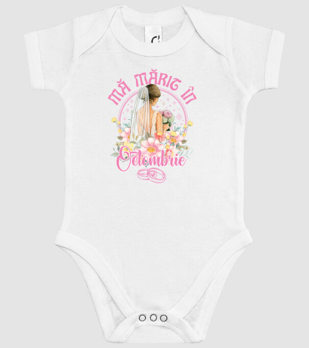 mă mărit - în octombrie model alb pe tricou