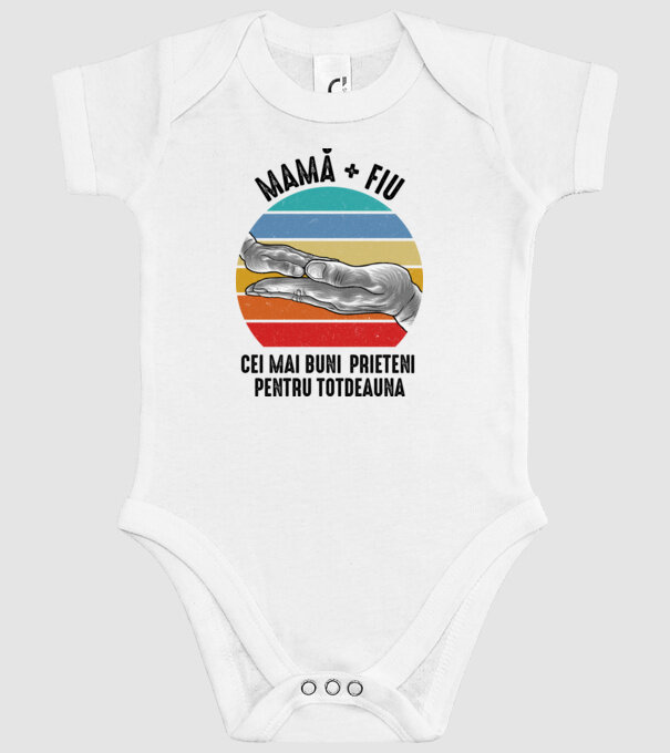 Mamă + fiu - Cei mai buni prieteni pentru totdeauna model alb pe tricou