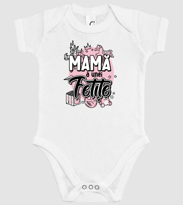 Mamă a unei fetițe model alb pe tricou