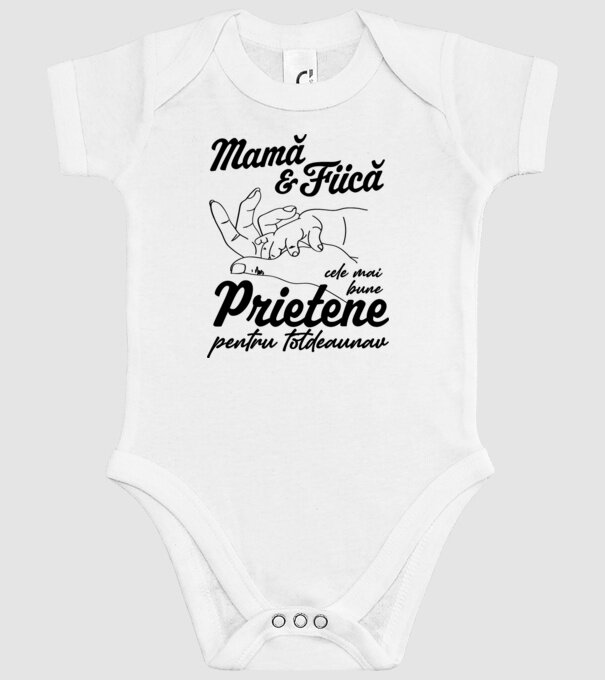 Mamă & fiică - cele mai bune prietene pentru totdeauna model alb pe tricou