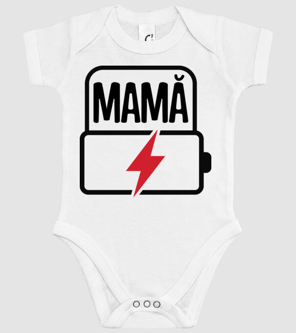 Mamă la încărcat model alb pe tricou