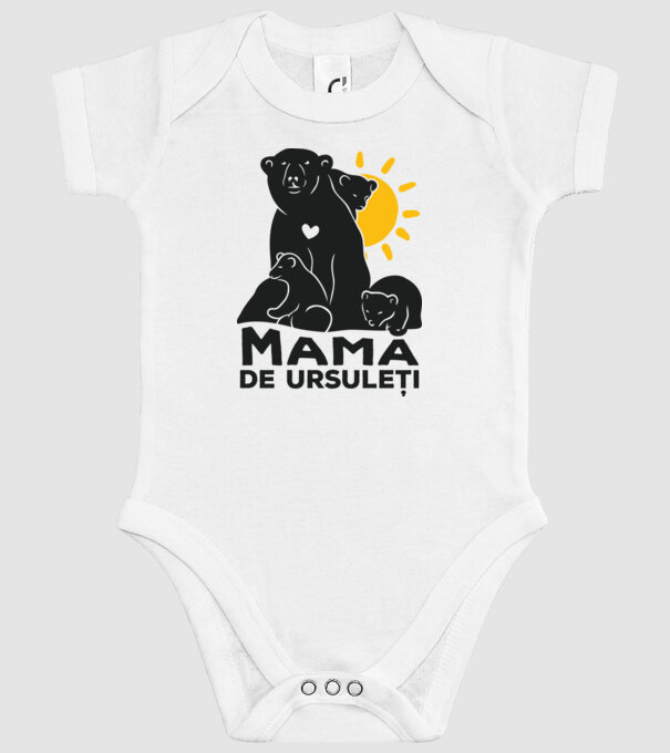 Mamă de ursuleți model alb pe tricou