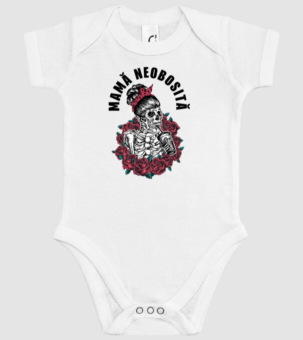 Mamă neobosită model alb pe tricou