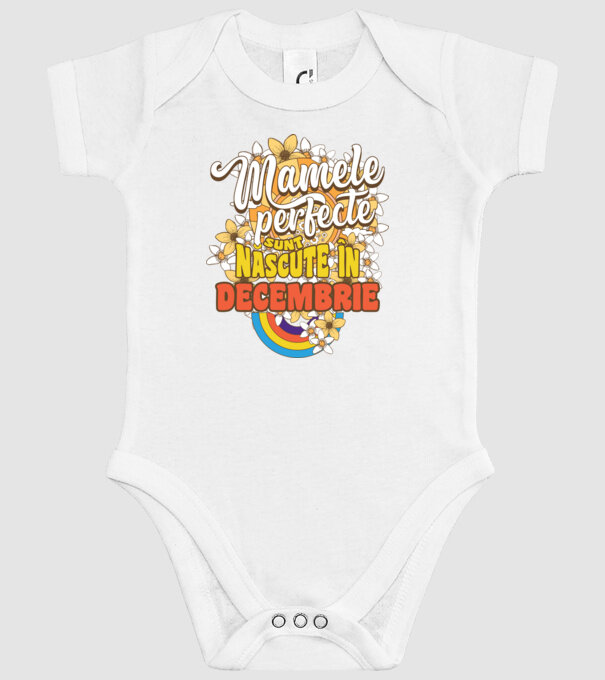 Mamele perfecte sunt născute în decembrie. model alb pe tricou