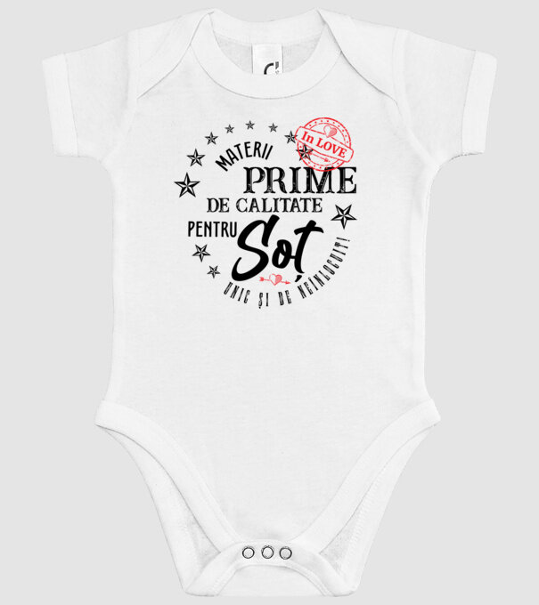 Materii prime de calitate pentru soț model alb pe tricou