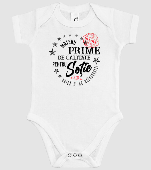 Materii prime de calitate pentru soție model alb pe tricou