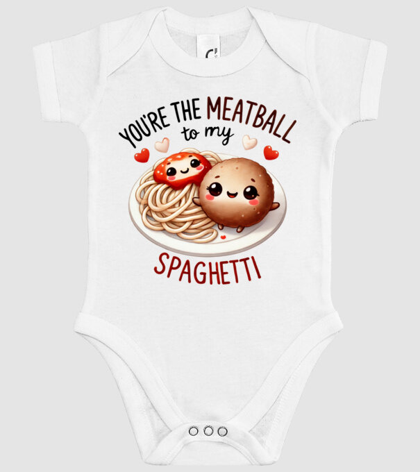 Meatball to my Spaghetti model alb pe tricou