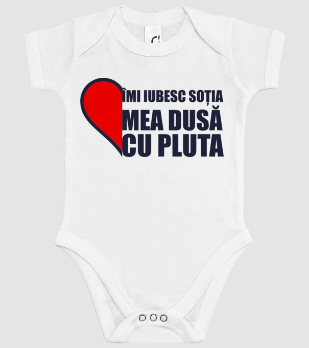 îmi iubesc soția mea dusă cu pluta model alb pe tricou