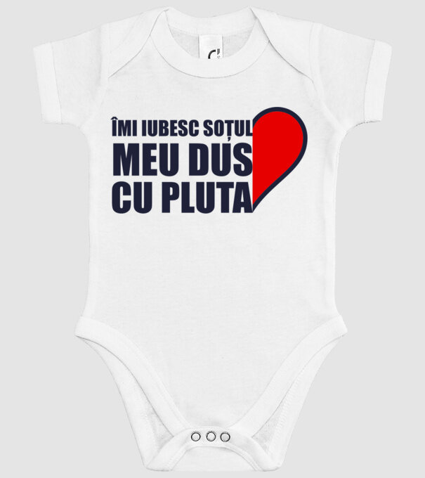 Îmi iubesc soțul meu dus cu pluta model alb pe tricou