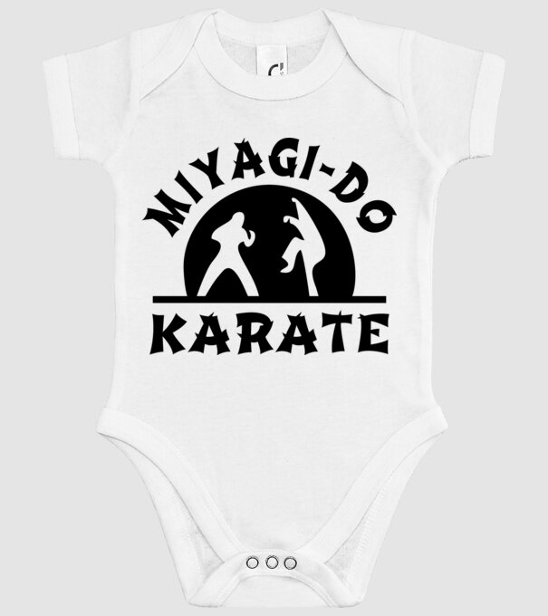 Miyagi-do karate black model alb pe tricou