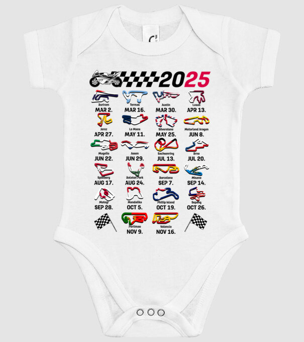 MOTOGP 25 CALENDAR alb model alb pe tricou