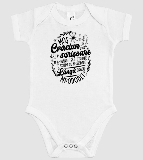 Moş Crăciun model alb pe tricou
