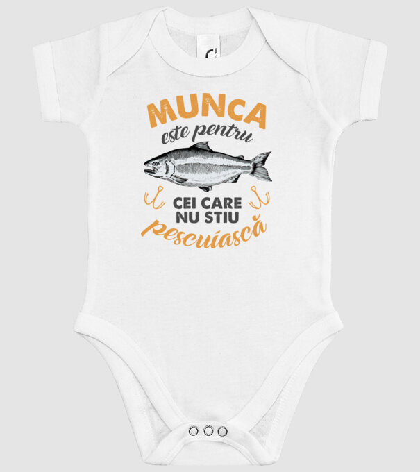 Munca este pentru cei care nu știu pescuiască model alb pe tricou
