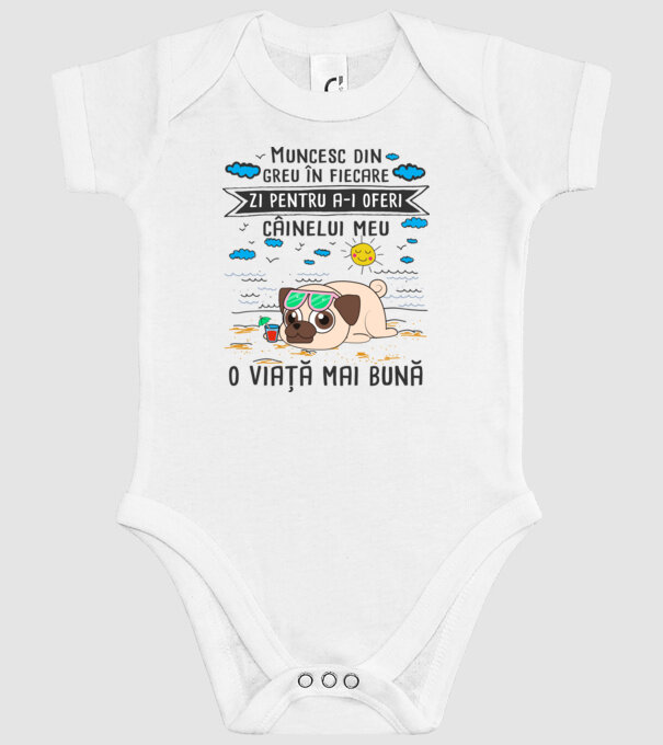 Muncesc din greu în fiecare zi pentru a-i oferi câinelui meu o viață mai bună model alb pe tricou