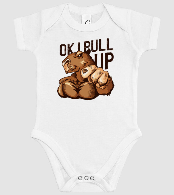 Muscular Capybara - capibară model alb pe tricou