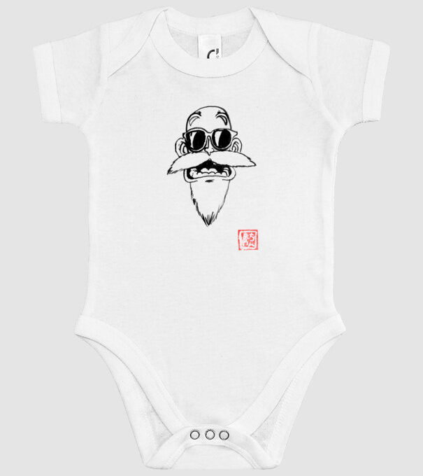 muten roshi art model alb pe tricou