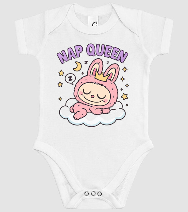 Nap Queen model alb pe tricou