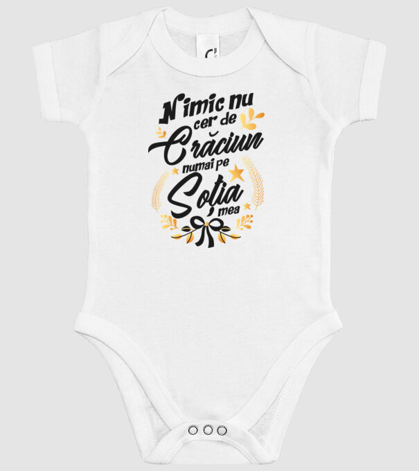 nimic nu cer de Crăciun, numai pe soția mea model alb pe tricou