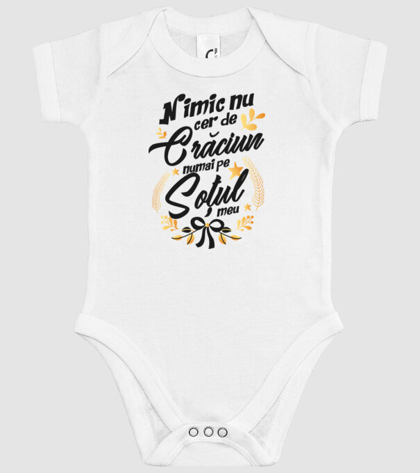 nimic nu cer de Crăciun, numai pe soțul meu model alb pe tricou