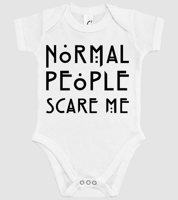 Normal people scare me model alb pe tricou