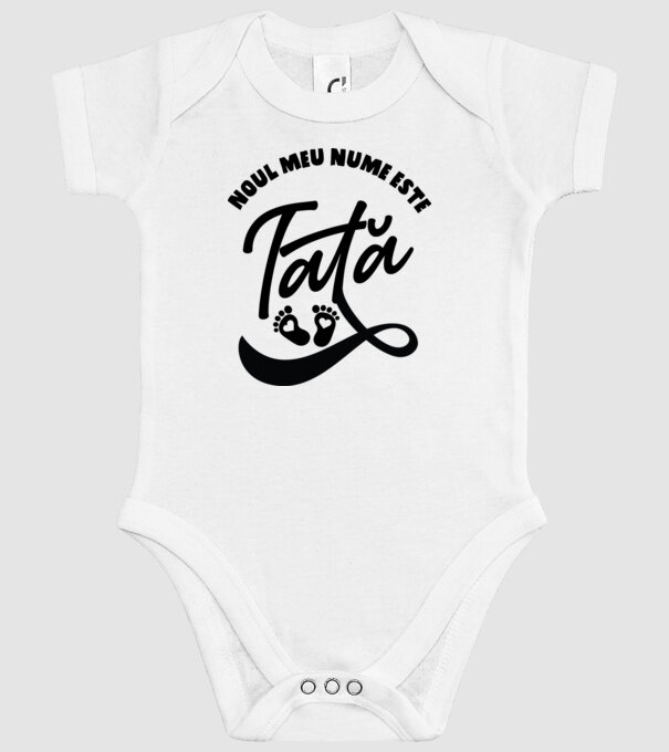 Noul meu nume este Tată model alb pe tricou