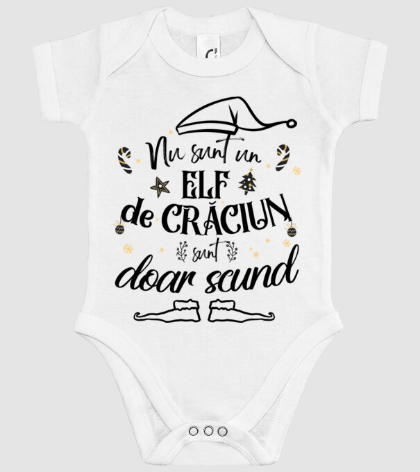 Nu sunt un elf de Crăciun, sunt doar scund ALB model alb pe tricou