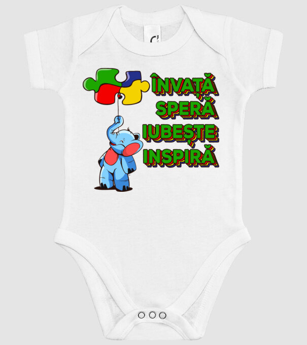 Învață, speră, iubește, inspiră model alb pe tricou