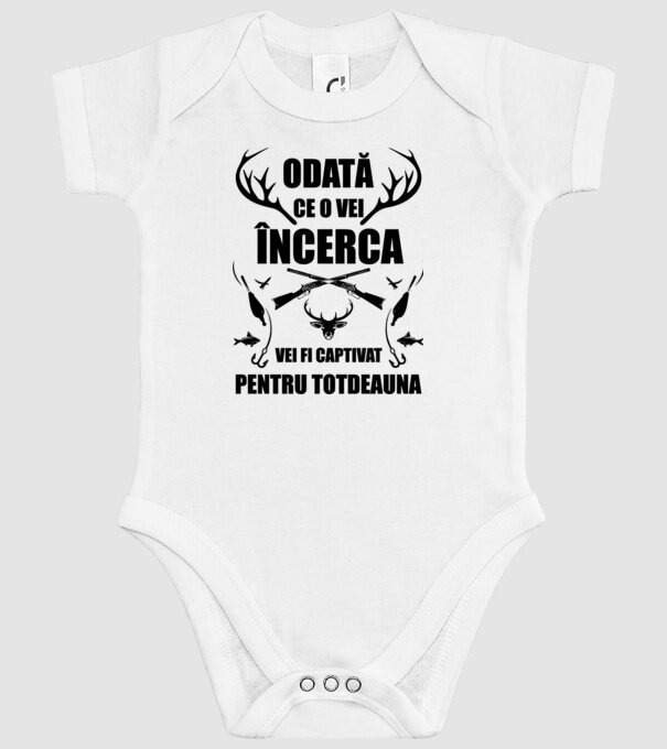 odată ce o vei încerca, vei fi captivat pentru totdeauna model alb pe tricou