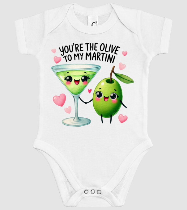 Olive to my Martini model alb pe tricou