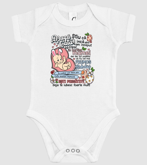Paști Dragă tată model alb pe tricou