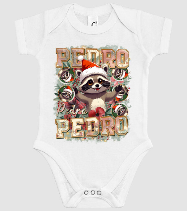 Pedro pedro flower xmas model alb pe tricou