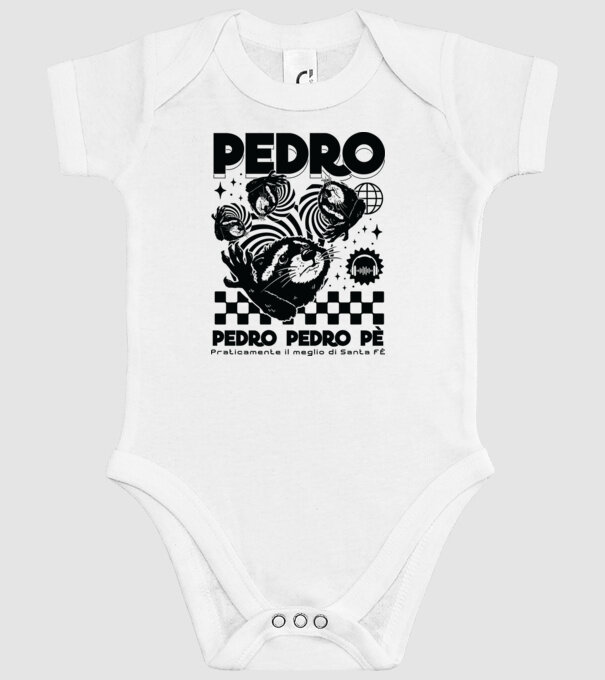Pedro techno model alb pe tricou
