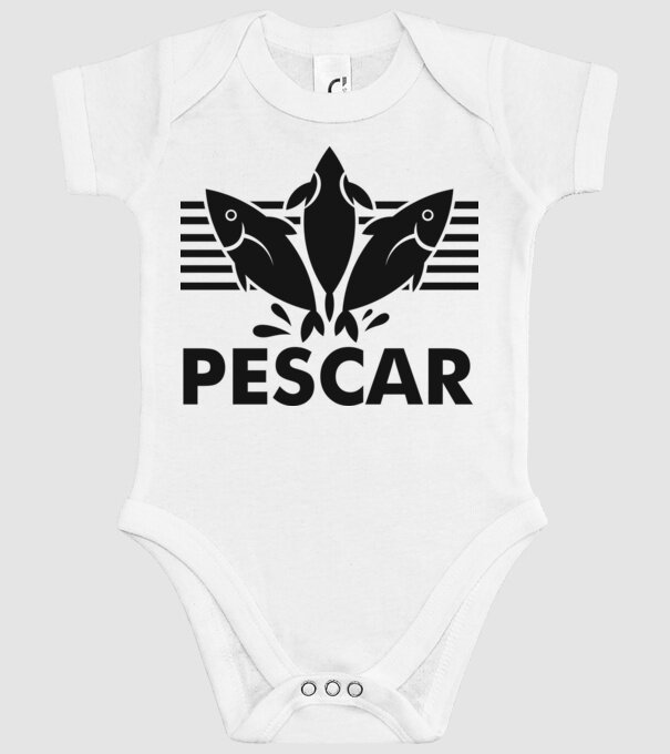 Pescar original model alb pe tricou