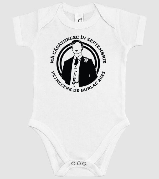 Petrecere de burlac septembrie model alb pe tricou