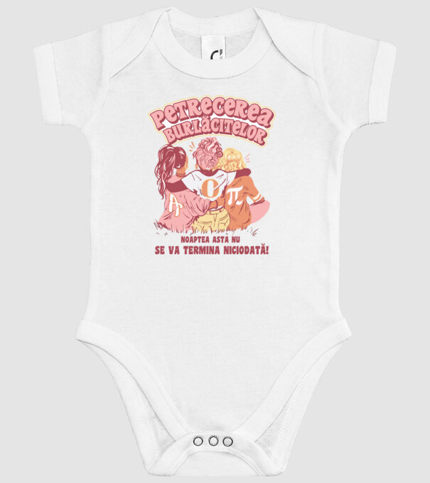 petrecerea burlăcitelor - noaptea asta nu se va termina niciodată! model alb pe tricou