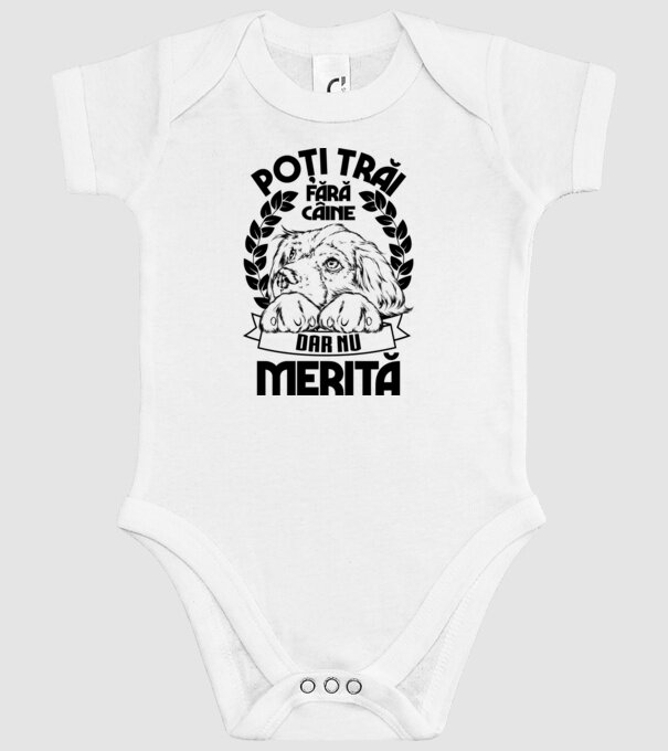 Poți trăi fără câine, dar nu merită model alb pe tricou