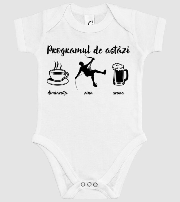 programul de astăzi: dimineața, ziua, seara model alb pe tricou