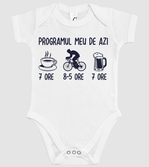 Programul meu de azi: 7 ore, 8-5 ore, 7 ore model alb pe tricou