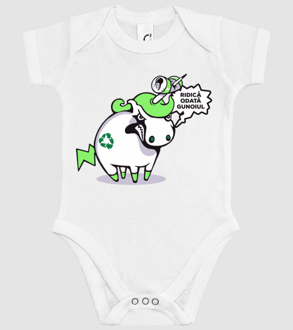 Ridică odată gunoiul model alb pe tricou