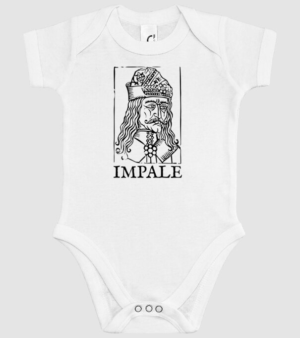 România dracula impale model alb pe tricou