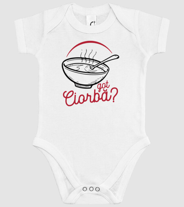 România Got ciorbă model alb pe tricou