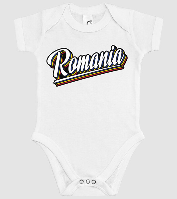 România retro model alb pe tricou