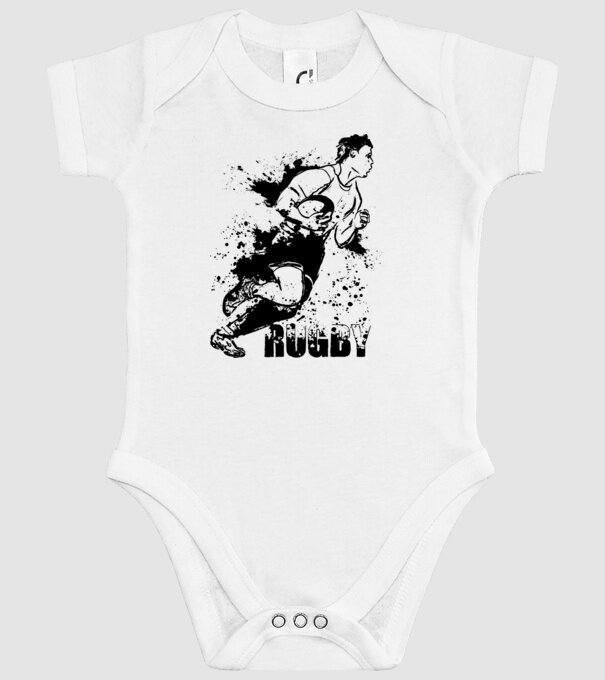Rugby model alb pe tricou