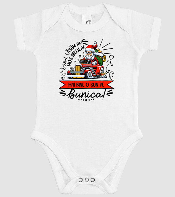 Să-l lăsăm pe Moș Nicolae, mai bine o sun pe bunica! model alb pe tricou