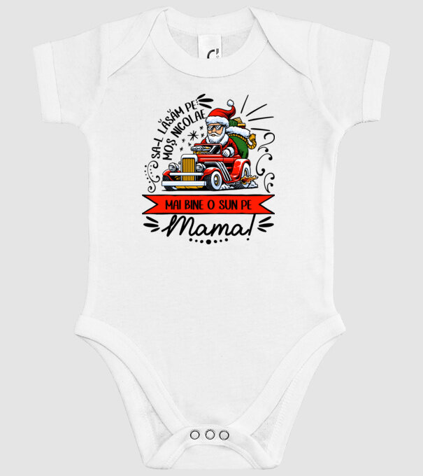 Să-l lăsăm pe Moș Nicolae, mai bine o sun pe mama! model alb pe tricou