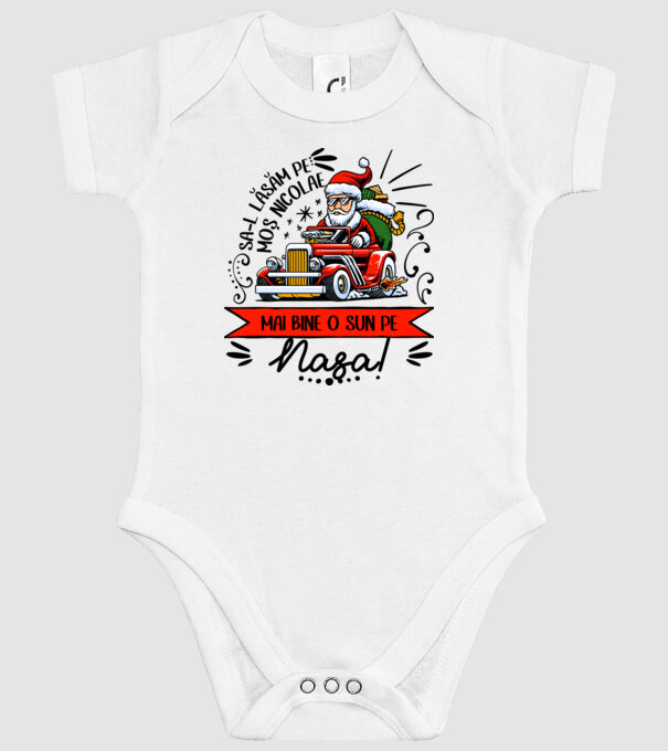 Să-l lăsăm pe Moș Nicolae, mai bine o sun pe nașa! model alb pe tricou