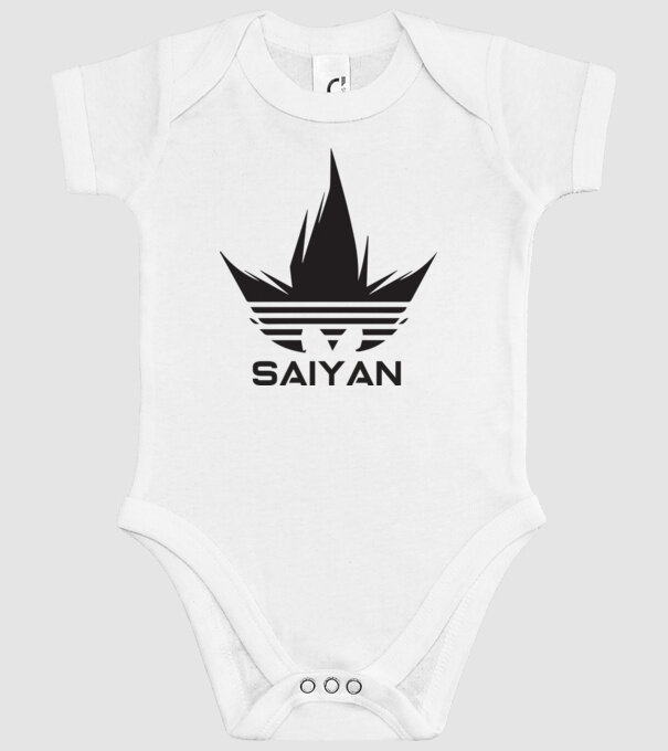 saiyan logo model alb pe tricou