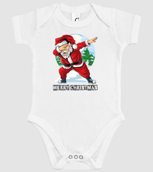 Santa merry christmas model alb pe tricou