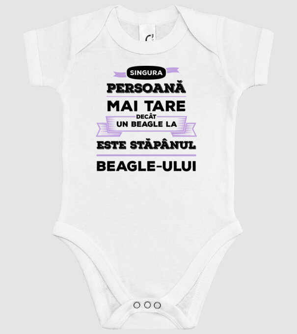 singura persoană mai tare decât un Beagle la este stăpânul Beagle-ului model alb pe tricou